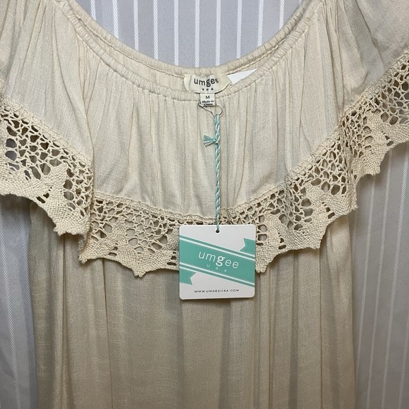 Umgee Boho NWT Medium Tunic \ Mini Dress , Coastal Soft Neutral - Picture 3 of 6